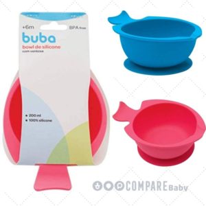 Bowl De Silicone Com Ventosa - Azul ou Rosa, Buba