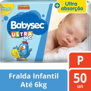 Fraldas Babysec Ultrasec Galinha Pintadinha, P 50 Unidades