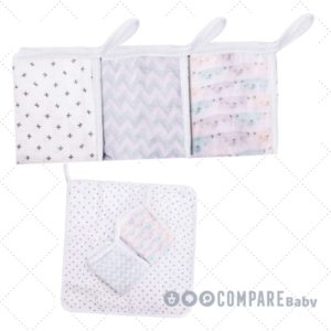 Paninho De Boca Soft Premium Papi Baby Com Prendedor De Chupeta 32Cm X 32Cm 03 Un, Papi Textil
