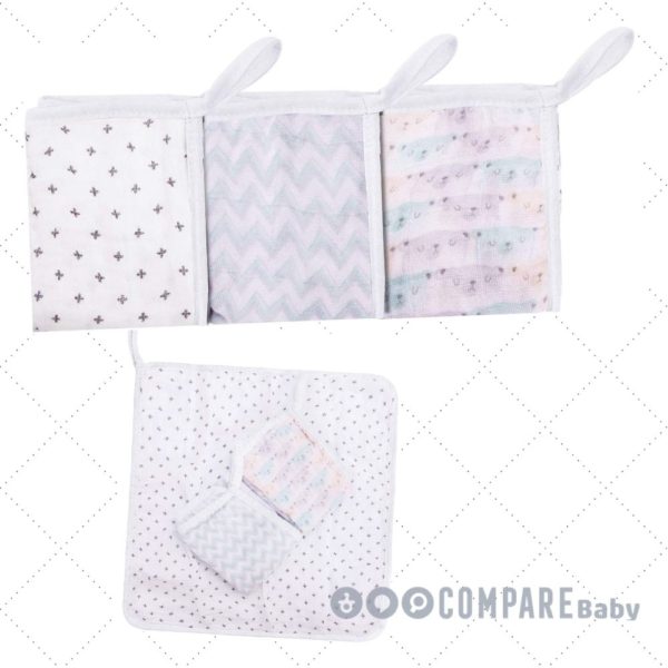 Paninho De Boca Soft Premium Papi Baby Com Prendedor De Chupeta 32Cm X 32Cm 03 Un, Papi Textil