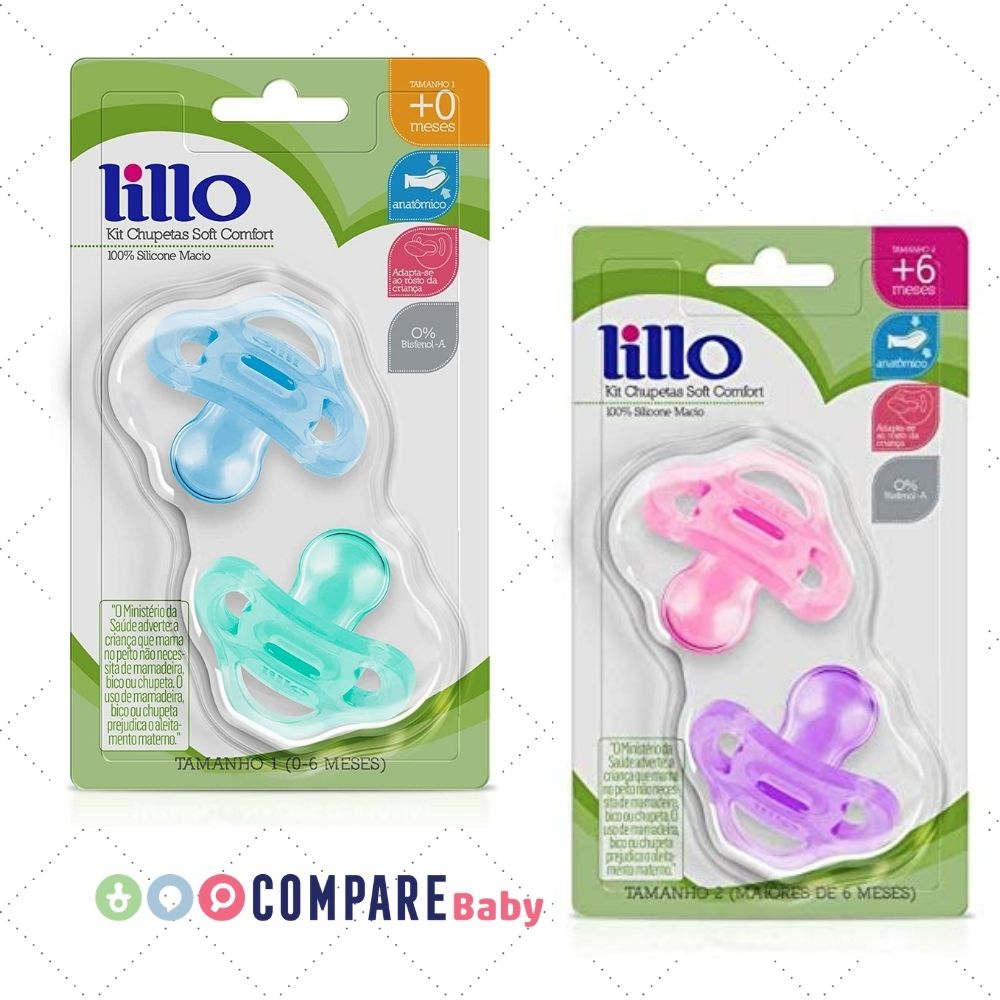Kit 2 Chupetas Silicone Soft Comfort, Lillo – Clube de Descontos Compare  Baby