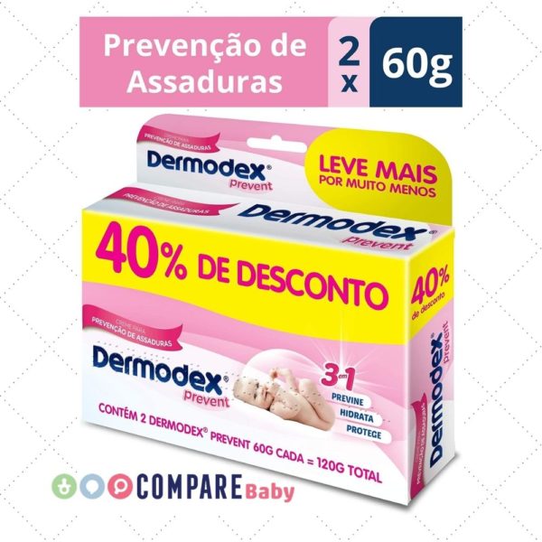 Kit Pomada para Prevenção de Assaduras Dermodex Prevent - 120g (2x60g)
