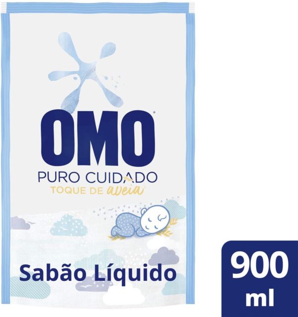 Sabão Líquido Omo +Puro Cuidado Refil 900ml