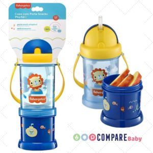 Copo Com Porta Snack Playfyl Azul Summer Sky, Fisher-Price