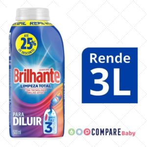 Detergente Líquido Para Diluir Brilhante Limpeza Total 500ml