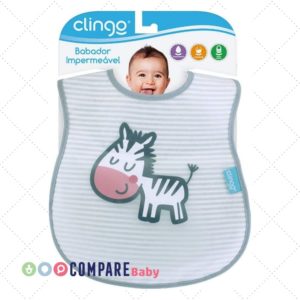 Babador Impermeável Zebra, Clingo, Cinza