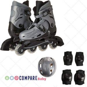 Patins 4 Rodas Fenix Prata com acessórios