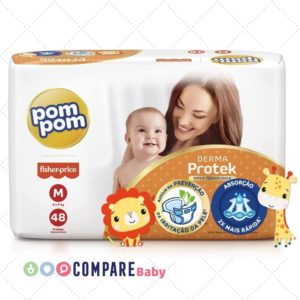 Fralda Pom Pom Derma Protek Mega, M 48 unidades
