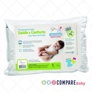 Travesseiro Íons de Prata Baby Lavável Revestimento Fibrasca Branco 30x40 cm