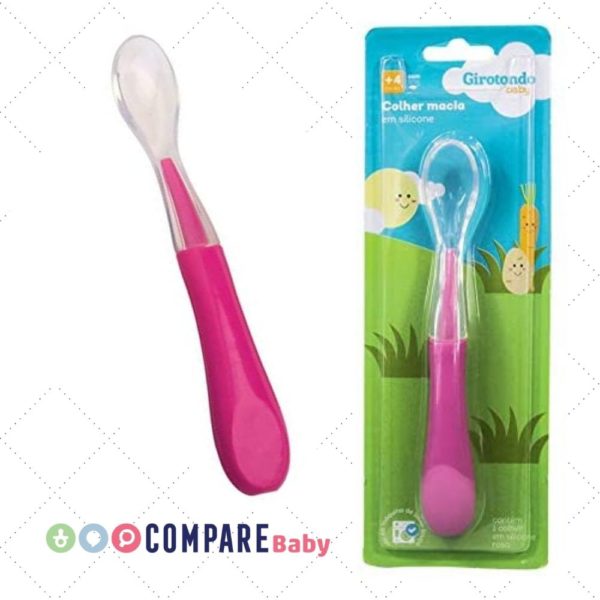 Colher Silicone, Girotondo Baby, Rosa