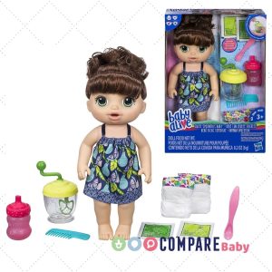 Boneca Baby Alive Papinha Divertida Morena - Com acessórios e comidinha - E0586 - Hasbro