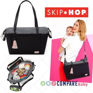 Bolsa Maternidade Coleção Nolita Neoprene, Skip Hop, Preto e Cinza
