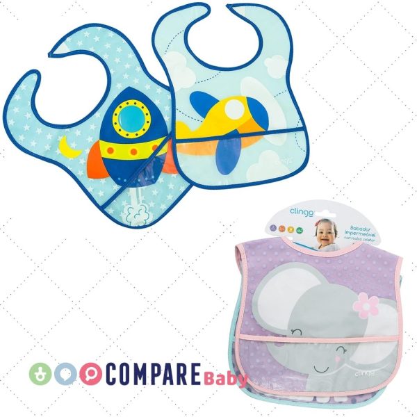 Kit 2 Babador Impermeável Bolso, Clingo