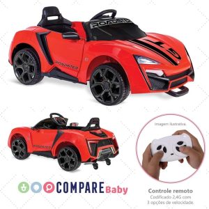 ROADSTER GT (VERMELHO) R/C ELETRICO 12V, Bandeirante