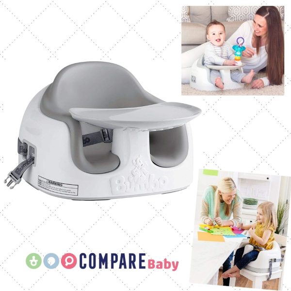 Multi Assento Bumbo Cinza Base Branca, Bumbo