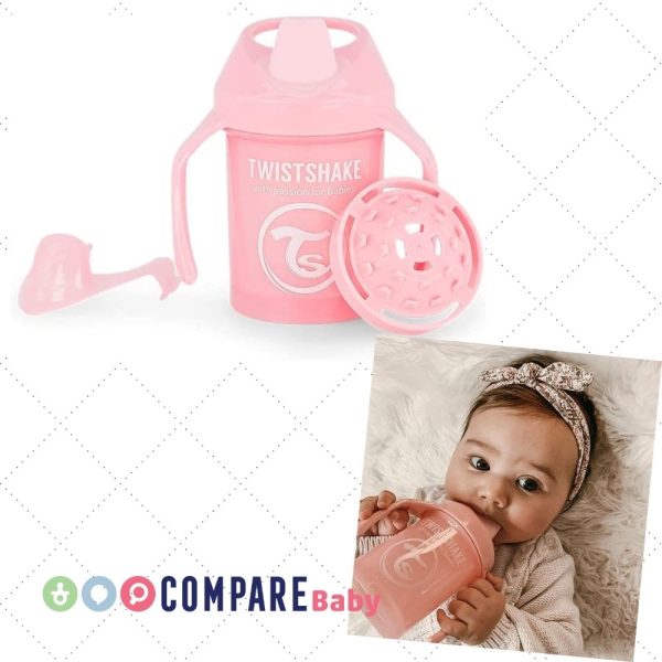 Mini Copo Treinamento 230Ml 4+M, Prime Baby, Rosa Twistshake