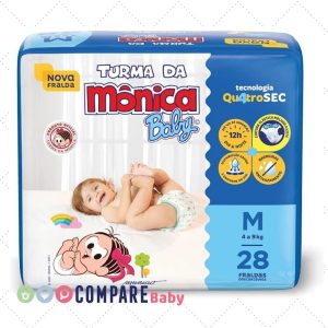 Fralda Turma da Monica Baby Jumbo M 28 Unidades