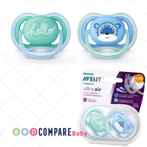 Chupeta Ultra Air Decorada 6-18 Meses Dupla, Philips Avent, Verde/Azul